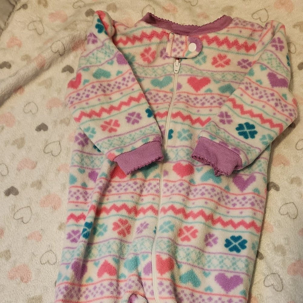 3-6M, Thick cozy footed pajamas, baby girl